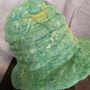 Handcrafted Light Green Wool Felt Hat OOAK Handmade | Accessories | Handcrafted Light Green Wool Felt  main image 4